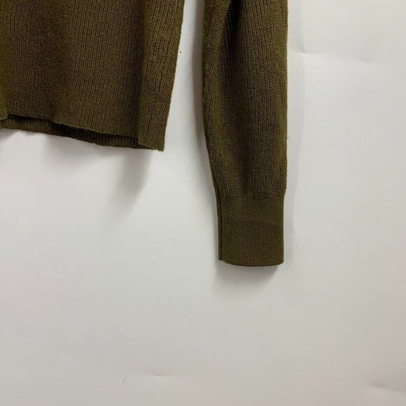 Mango‎ MNG Women's Back Slit Knit Pullover Sweater Dark Green Size S - Picture 5 of 11